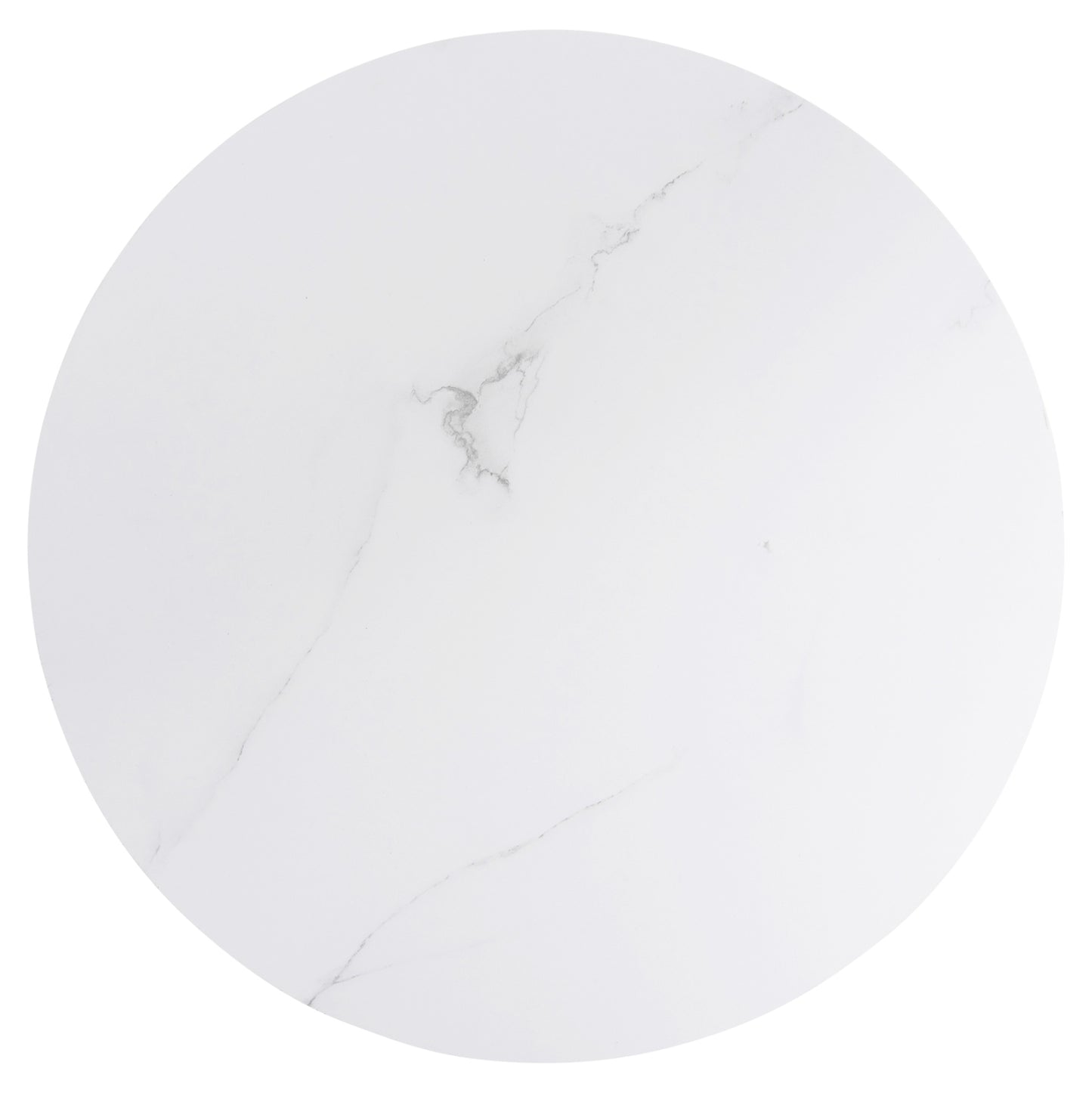 Coffee Table Acrylon Hm9779.01 Hpl White Marble-acrylic Legs Φ40x41hcm.