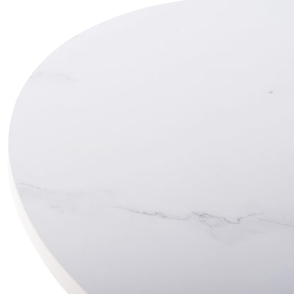 Coffee Table Acrylon Hm9779.01 Hpl White Marble-acrylic Legs Φ40x41hcm.