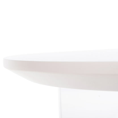 Coffee Table Acrylon Hm9779.01 Hpl White Marble-acrylic Legs Φ40x41hcm.