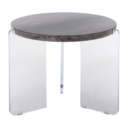 Coffee Table Acrycon Hm9780.01 Mdf With Water Repellant Top-acrylic Legs Φ64x51hcm.