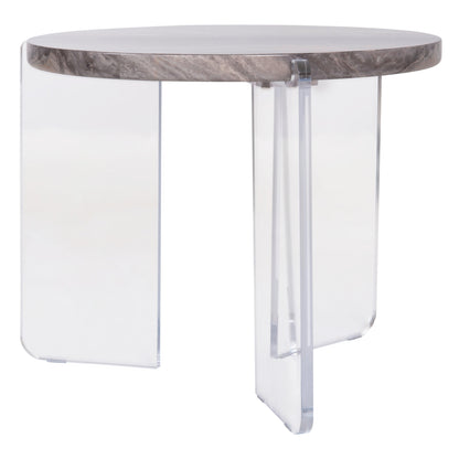 Coffee Table Acrycon Hm9780.01 Mdf With Water Repellant Top-acrylic Legs Φ64x51hcm.