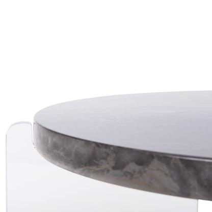 Coffee Table Acrycon Hm9780.01 Mdf With Water Repellant Top-acrylic Legs Φ64x51hcm.