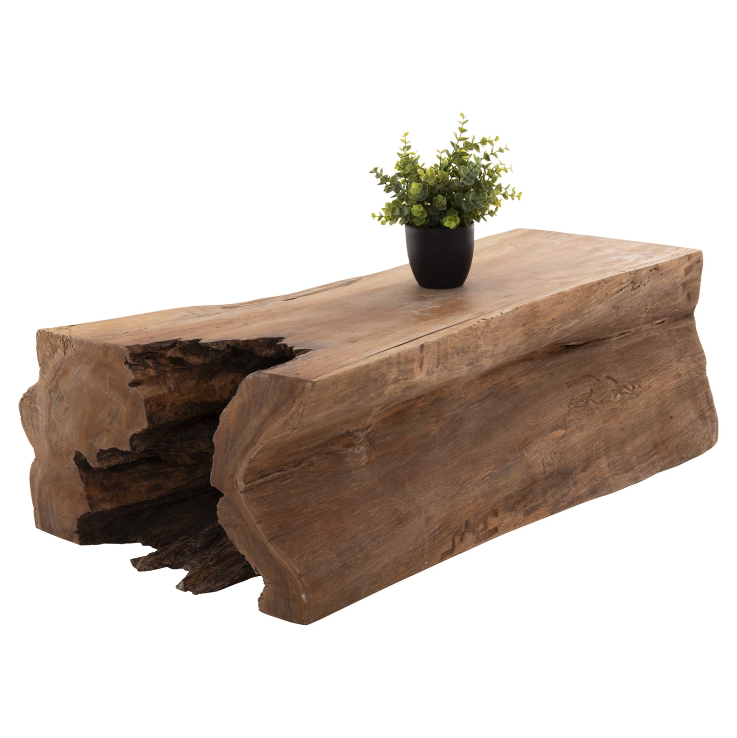 Coffee Table Toranku Hm9796 Solid Teak Trunk In Natural