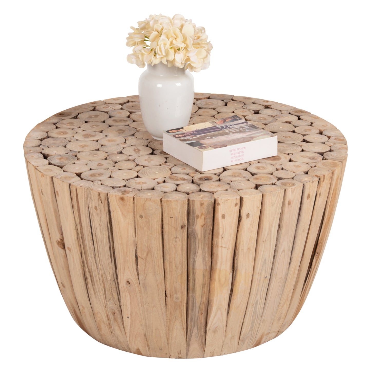 Coffee Table Hm9804 Teak Wood In Natural Φ80x46hcm.