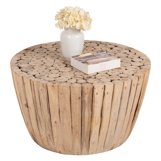 Coffee Table Hm9804 Teak Wood In Natural Φ80x46hcm.
