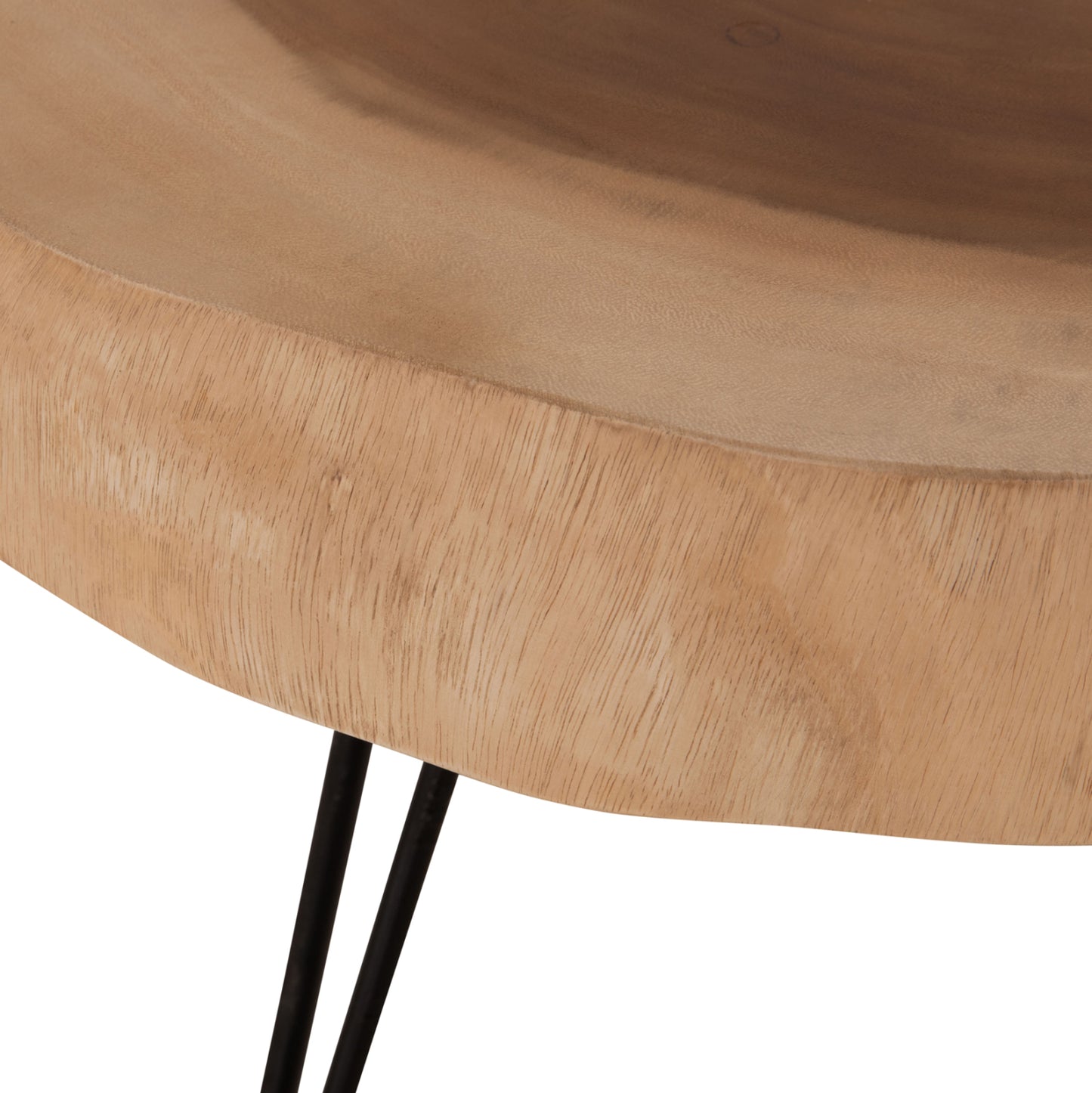 Coffee Table Servon Hm9912 Suar Wood In Natural--metal Legs In Black 76x67x44hcm.
