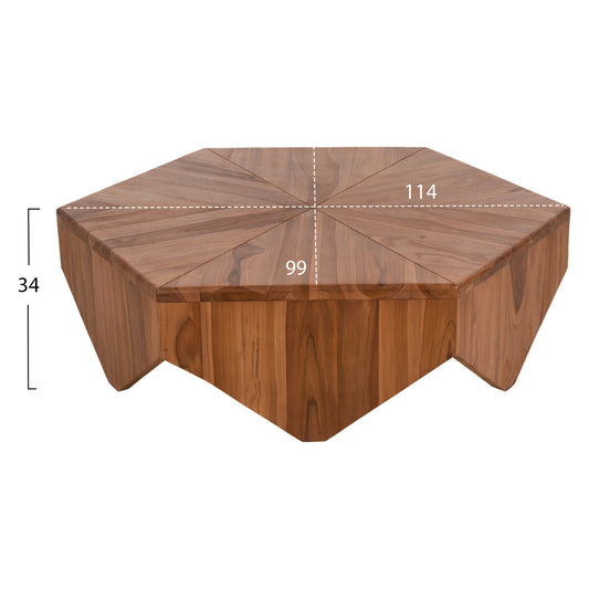 Coffee Table Hexagon Hm9790 Teak Wood In Natural  114x99x34hcm.