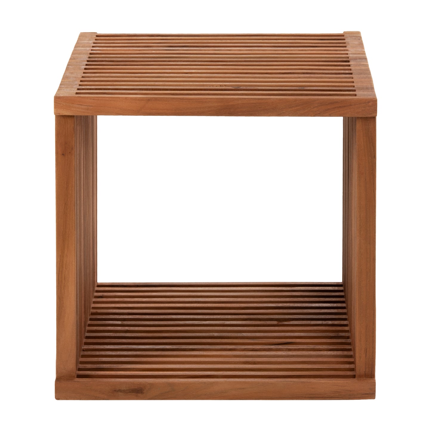 Side Table Cube 1-piece Made Of Teak Wood Hm9482 40x40,5x40,5h Cm.