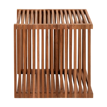 Side Table Cube 1-piece Made Of Teak Wood Hm9482 40x40,5x40,5h Cm.