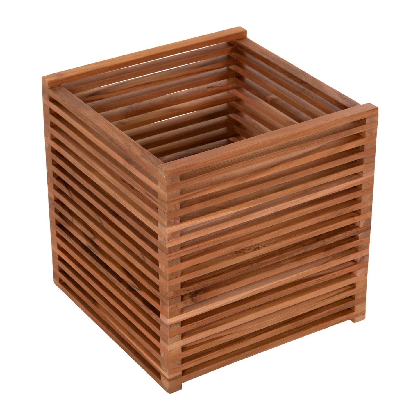 Side Table Cube 1-piece Made Of Teak Wood Hm9482 40x40,5x40,5h Cm.