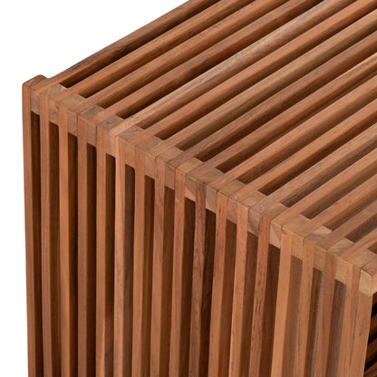 Side Table Cube 1-piece Made Of Teak Wood Hm9482 40x40,5x40,5h Cm.