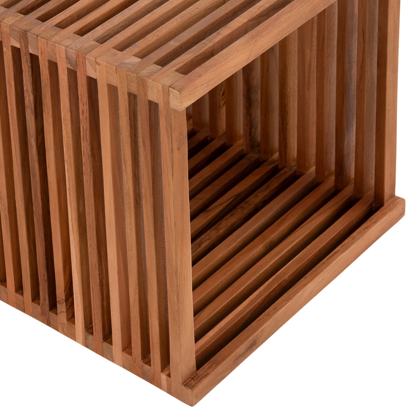 Side Table Cube 1-piece Made Of Teak Wood Hm9482 40x40,5x40,5h Cm.