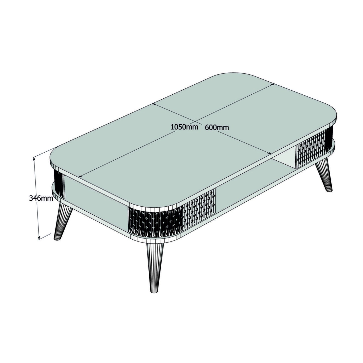 Coffee Table Melamine Hm9501.01 In Natural Oak 105x60x34.6hcm.
