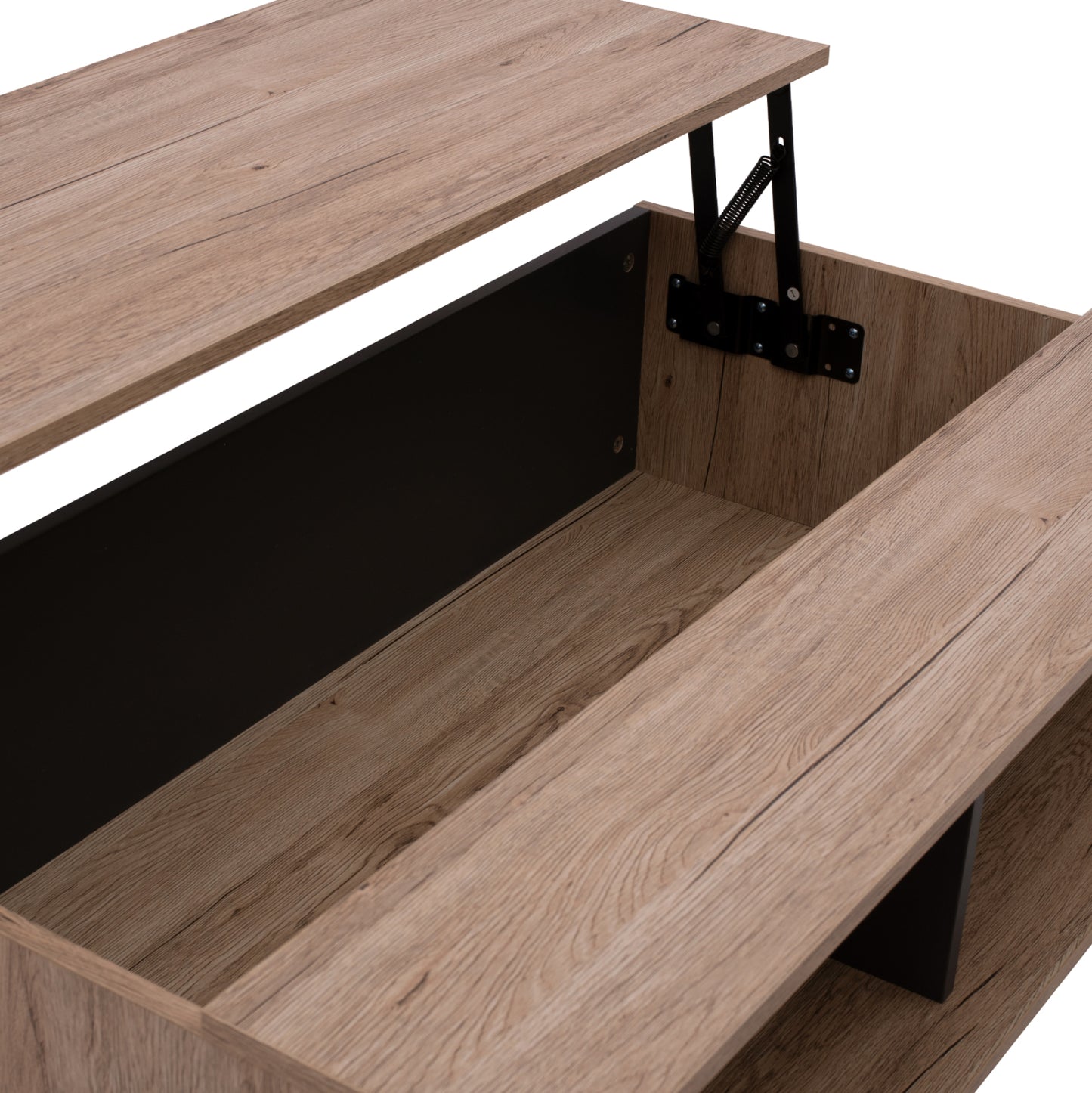Coffee Table Margarit Liftable Melamine In Oak-grey Color 100x58x39-53ycm.hm8677.11