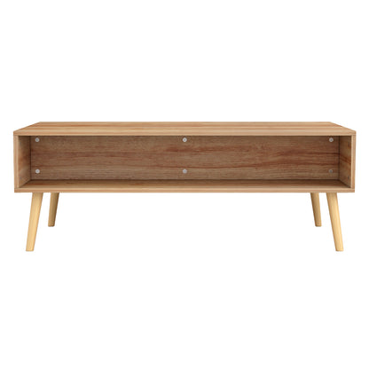 Coffee Table Colm Melamine Rattan Hm9224.11 In Natural Color 110x59x39,5hcm.