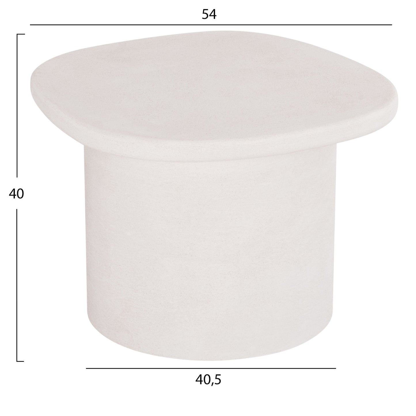 Coffee Table Oval Series Santorini Hm18054 Mdf In Off-white Color 54x54.5x40hcm.