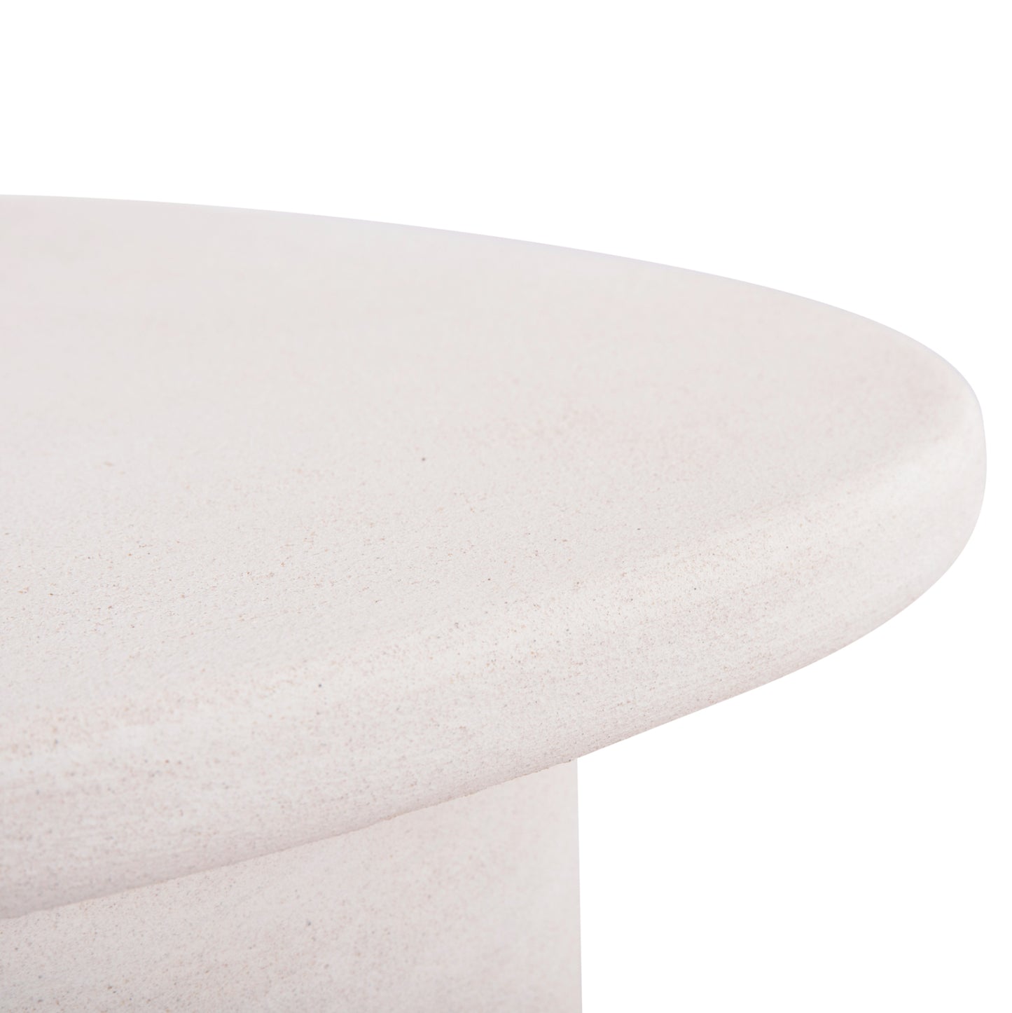 Coffee Table Oval Series Santorini Hm18054 Mdf In Off-white Color 54x54.5x40hcm.