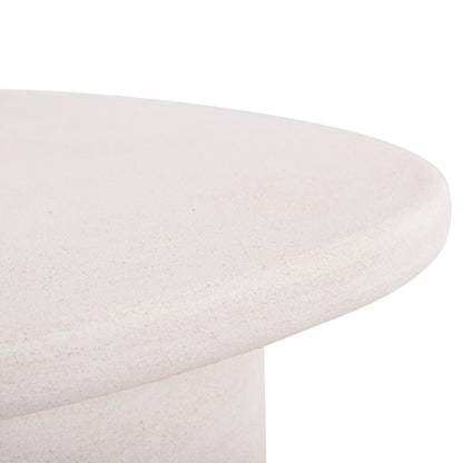 Coffee Table Oval Series Santorini Hm18054 Mdf In Off-white Color 54x54.5x40hcm.