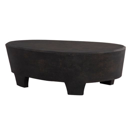 Coffee Table Oval Series Santorini Fb918066 Mdf In Black Color 100x60x33hcm.