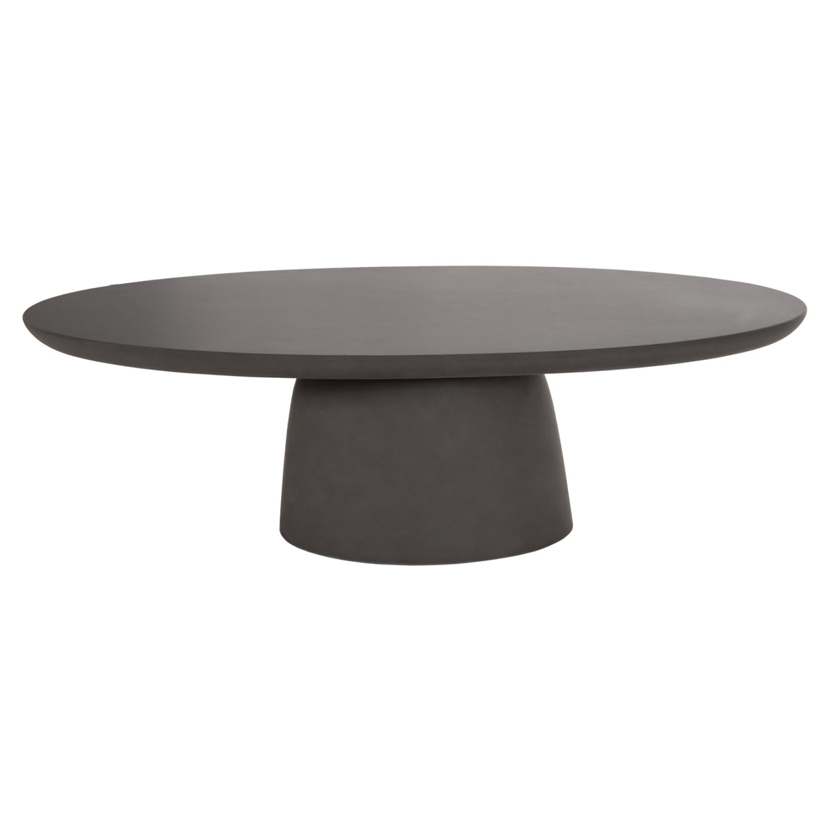 Coffee Table Oval Breccan Hm6594.01 Grey Fiber Cement 130x70x42hcm.