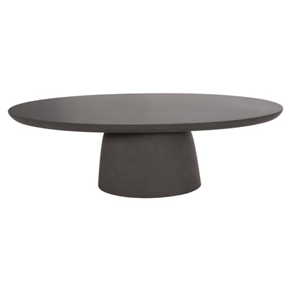 Coffee Table Oval Breccan Hm6594.01 Grey Fiber Cement 130x70x42hcm.