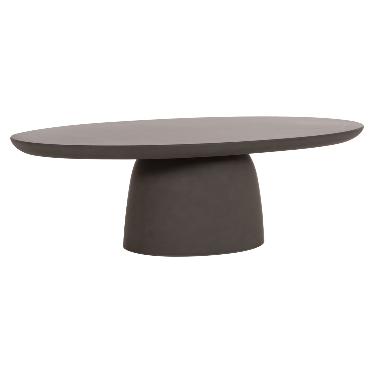 Coffee Table Oval Breccan Hm6594.01 Grey Fiber Cement 130x70x42hcm.