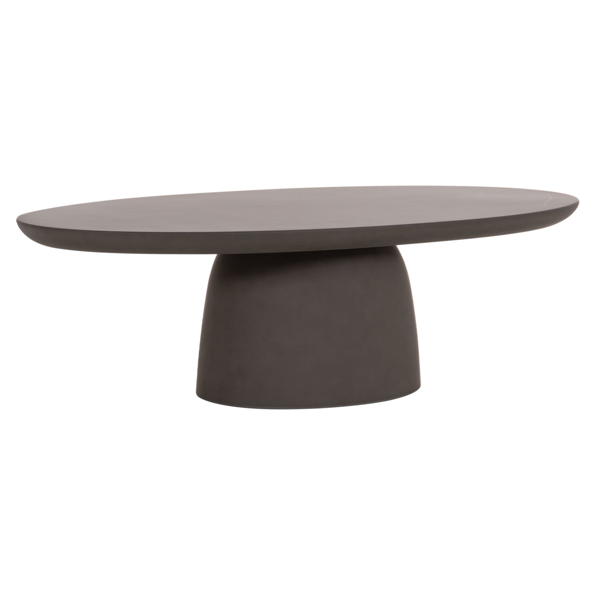Coffee Table Oval Breccan Hm6594.01 Grey Fiber Cement 130x70x42hcm.