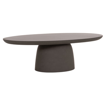 Coffee Table Oval Breccan Hm6594.01 Grey Fiber Cement 130x70x42hcm.