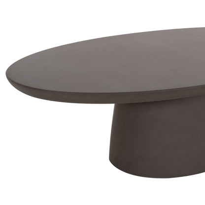 Coffee Table Oval Breccan Hm6594.01 Grey Fiber Cement 130x70x42hcm.