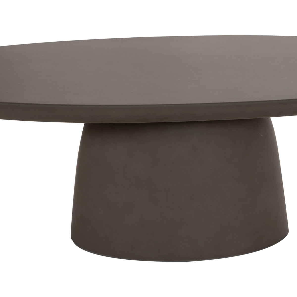Coffee Table Oval Breccan Hm6594.01 Grey Fiber Cement 130x70x42hcm.