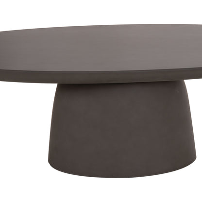 Coffee Table Oval Breccan Hm6594.01 Grey Fiber Cement 130x70x42hcm.