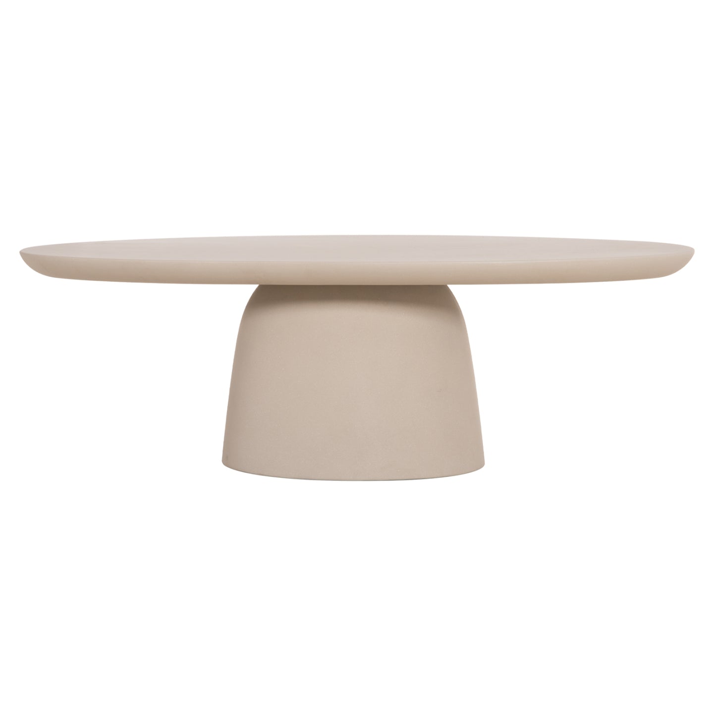 Coffee Table Oval Breccan Hm6594.02 Beige Fiber Cement 130x70x42hcm.