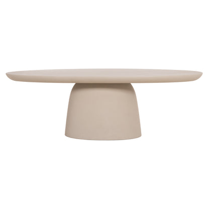 Coffee Table Oval Breccan Hm6594.02 Beige Fiber Cement 130x70x42hcm.
