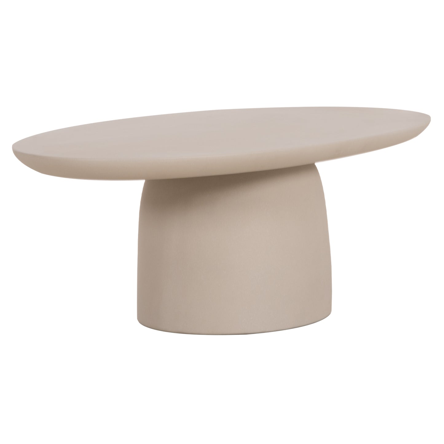 Coffee Table Oval Breccan Hm6594.02 Beige Fiber Cement 130x70x42hcm.