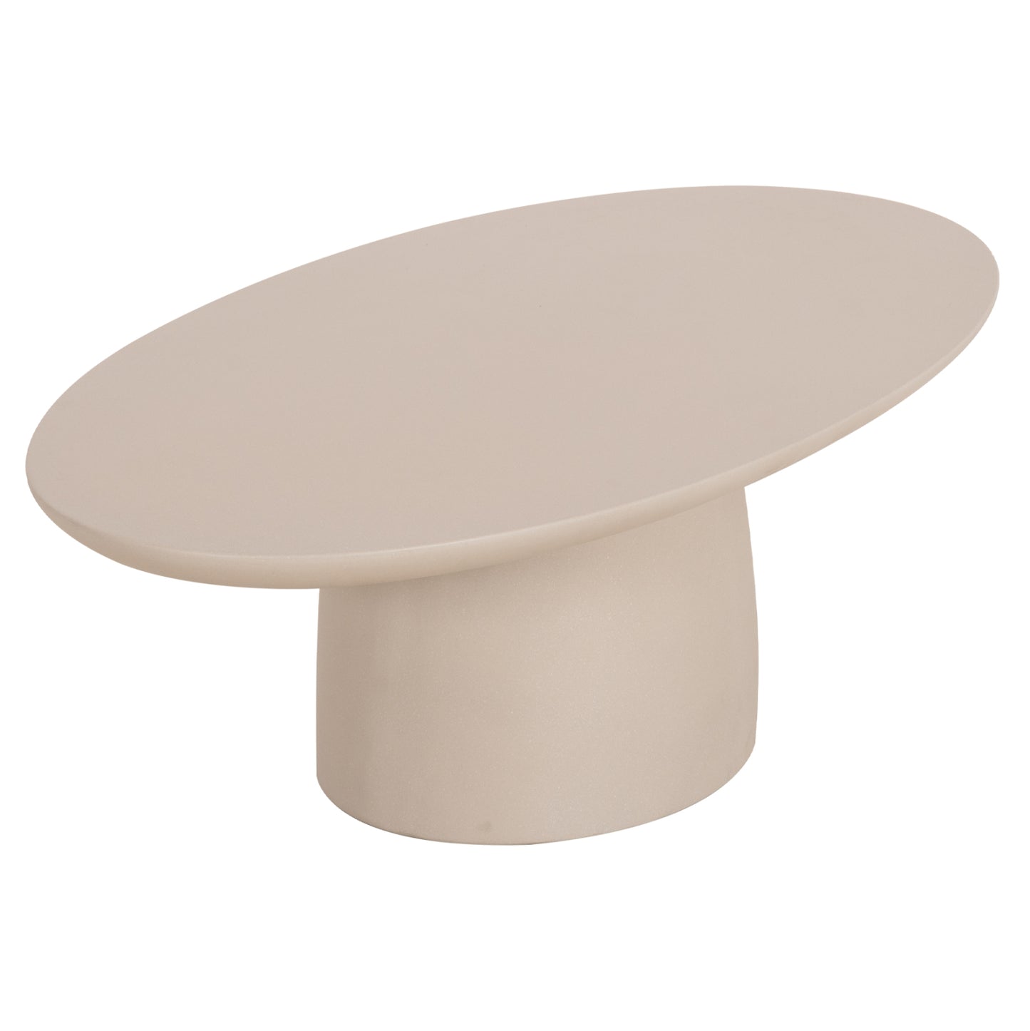Coffee Table Oval Breccan Hm6594.02 Beige Fiber Cement 130x70x42hcm.
