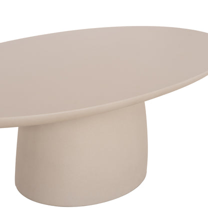 Coffee Table Oval Breccan Hm6594.02 Beige Fiber Cement 130x70x42hcm.