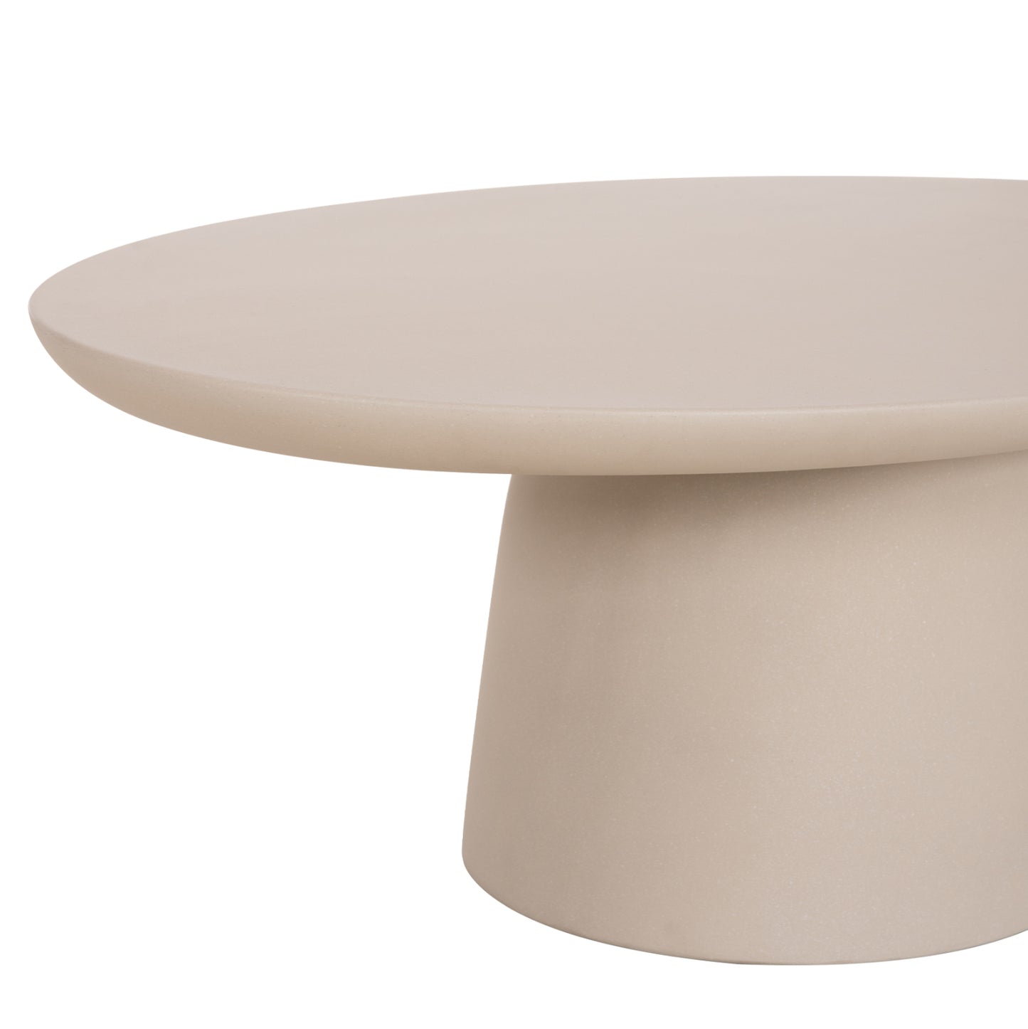 Coffee Table Oval Breccan Hm6594.02 Beige Fiber Cement 130x70x42hcm.