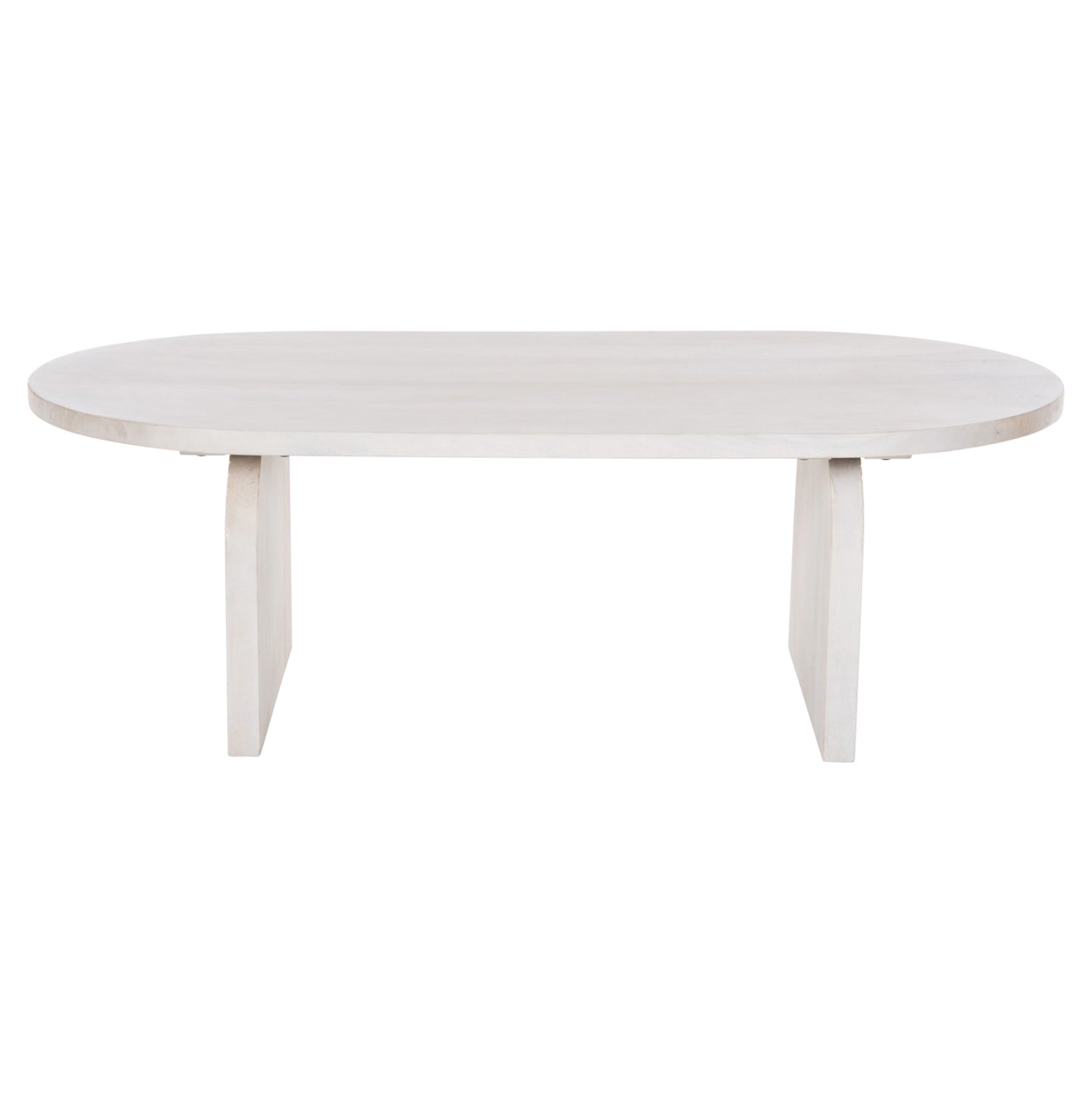 Coffee Table Oval Honky Hm9691 Solid Mango Wood In White 120x60x40hcm.