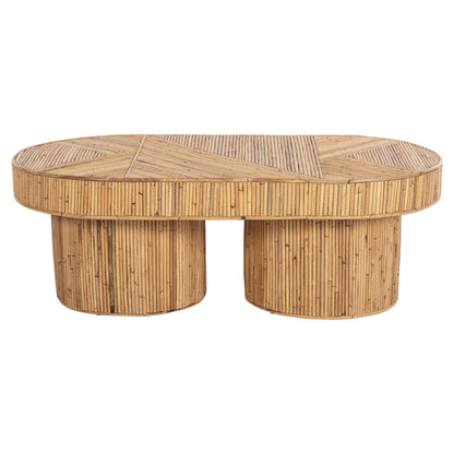 Coffee Table Oval Top Gatsby Hm9870 Rattan In Natural Color 110x59x39hcm.