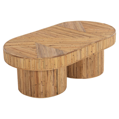 Coffee Table Oval Top Gatsby Hm9870 Rattan In Natural Color 110x59x39hcm.