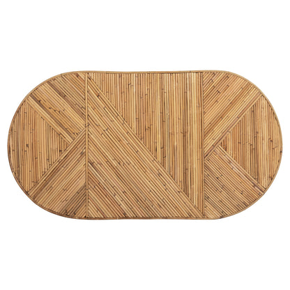 Coffee Table Oval Top Gatsby Hm9870 Rattan In Natural Color 110x59x39hcm.