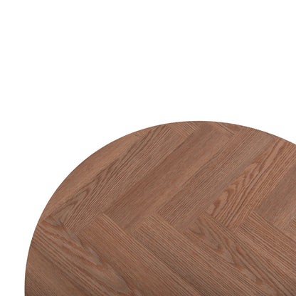 Coffee Table Swivelling Norton Hm18035.03 Metal Legs In Black-mdf Top In Sonama Φ80x45.5hcm.
