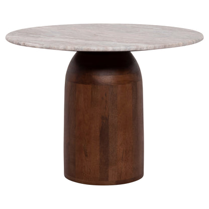 Coffee Table Round Maled ΗΜ18002 Grey Marble-mango Wood Φ60x44,5hcm.