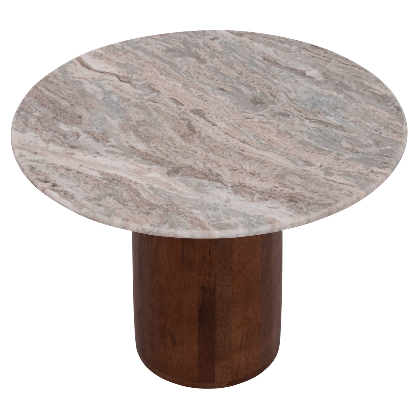 Coffee Table Round Maled ΗΜ18002 Grey Marble-mango Wood Φ60x44,5hcm.