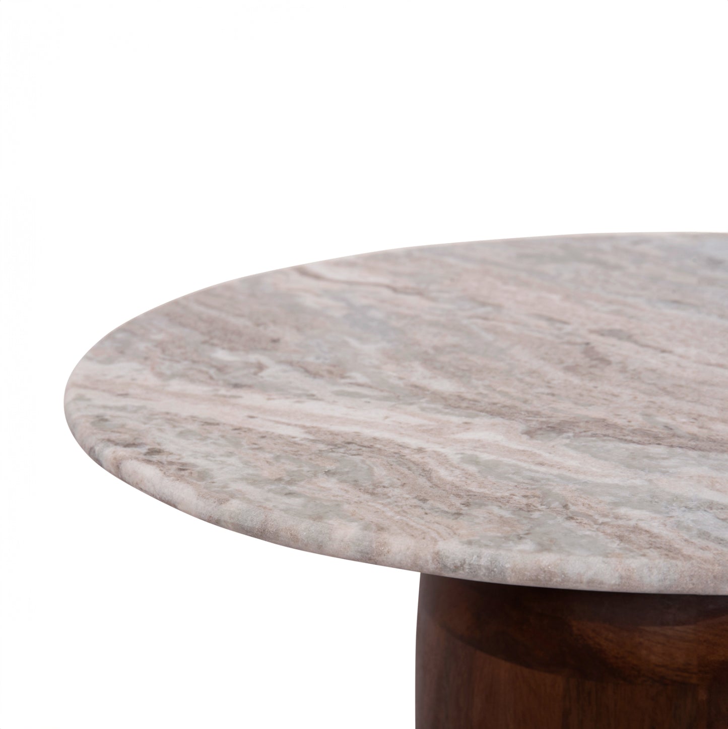 Coffee Table Round Maled ΗΜ18002 Grey Marble-mango Wood Φ60x44,5hcm.