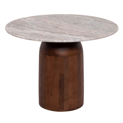 Coffee Table Round Maled ΗΜ18002 Grey Marble-mango Wood Φ60x44,5hcm.