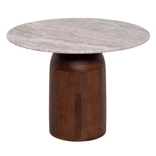 Coffee Table Round Maled ΗΜ18002 Grey Marble-mango Wood Φ60x44,5hcm.
