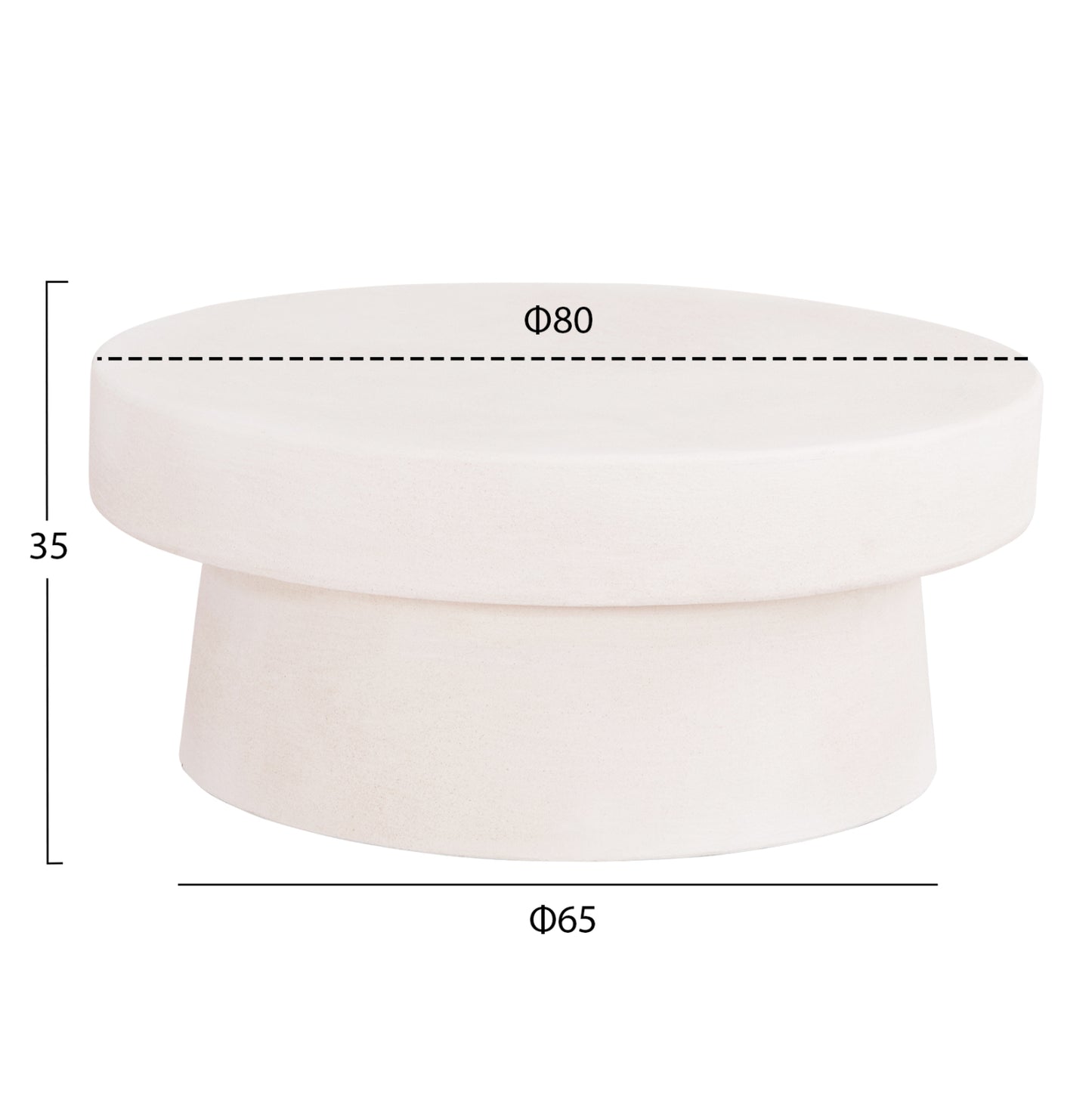 Coffee Table Round Series Santorini Hm18050 Mdf In Off-white Color Φ79x35hcm.