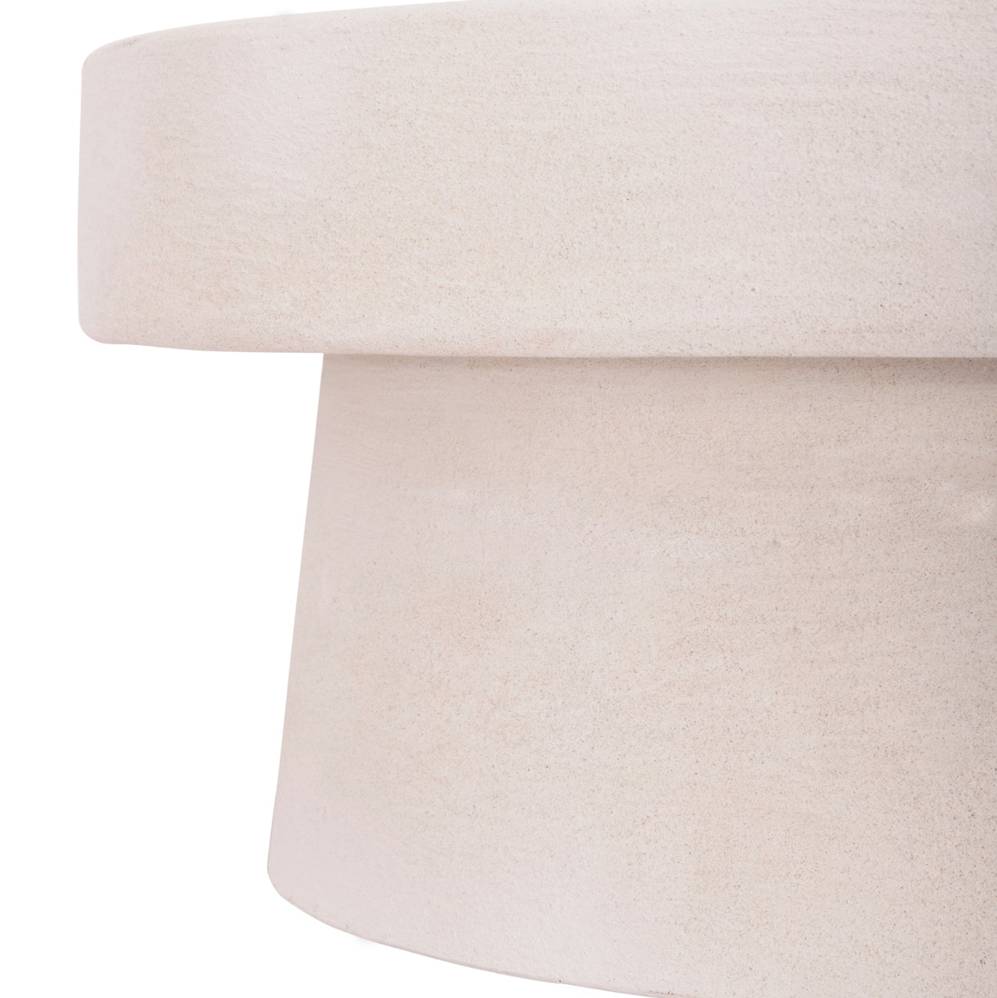 Coffee Table Round Series Santorini Hm18050 Mdf In Off-white Color Φ79x35hcm.