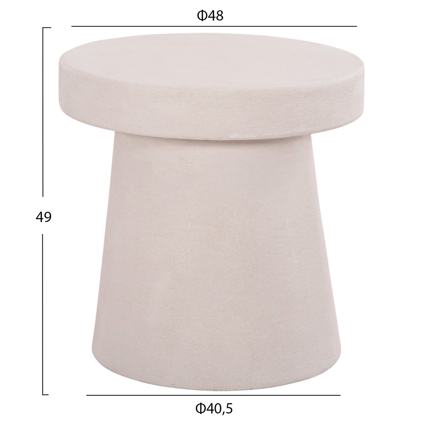 Coffee Table Round Series Santorini Hm18052 Mdf In Off-white Color Φ48x49hcm.